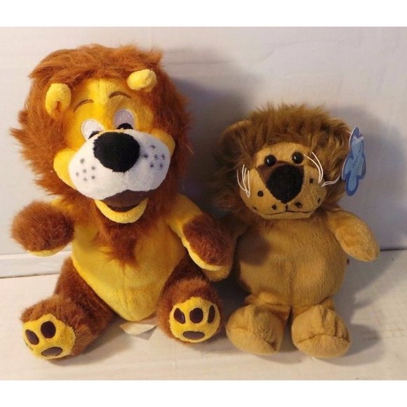 - 2 plush stuffed LIONS Lionel T. Lion 9" & NWT - Picture 1 of 9